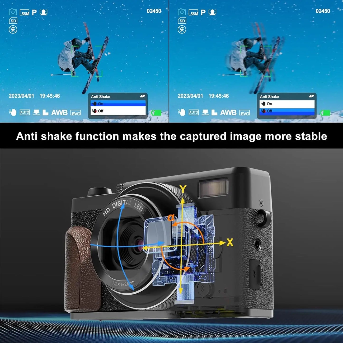 56 MP Digital Photography Camera, 4K Vlogging, 180° Flip Screen
