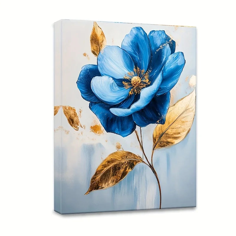 Elegant Blue Flowers 12x16" Framed Wall Art