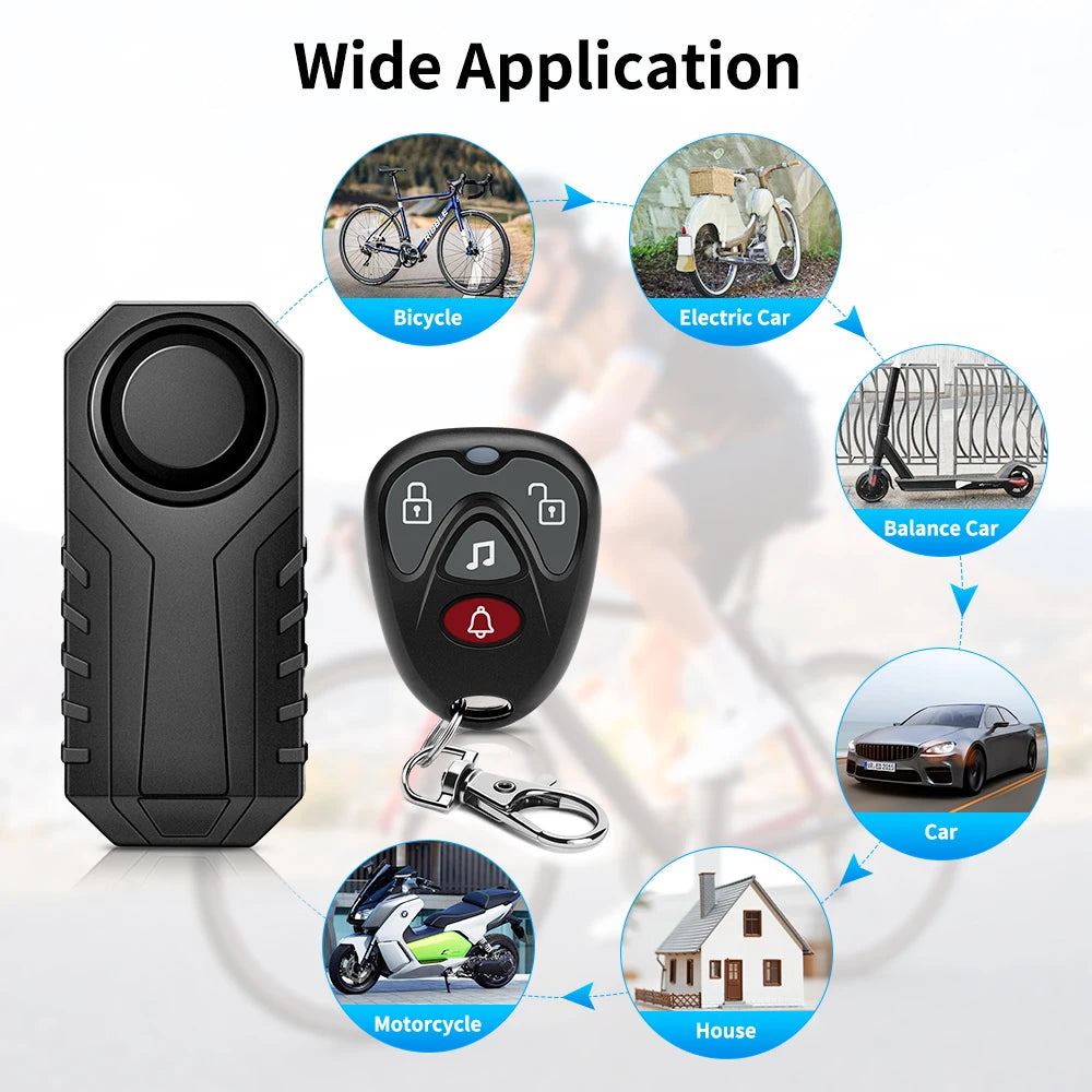 Bike Anti-Theft Alarm With Rechargeable Remote