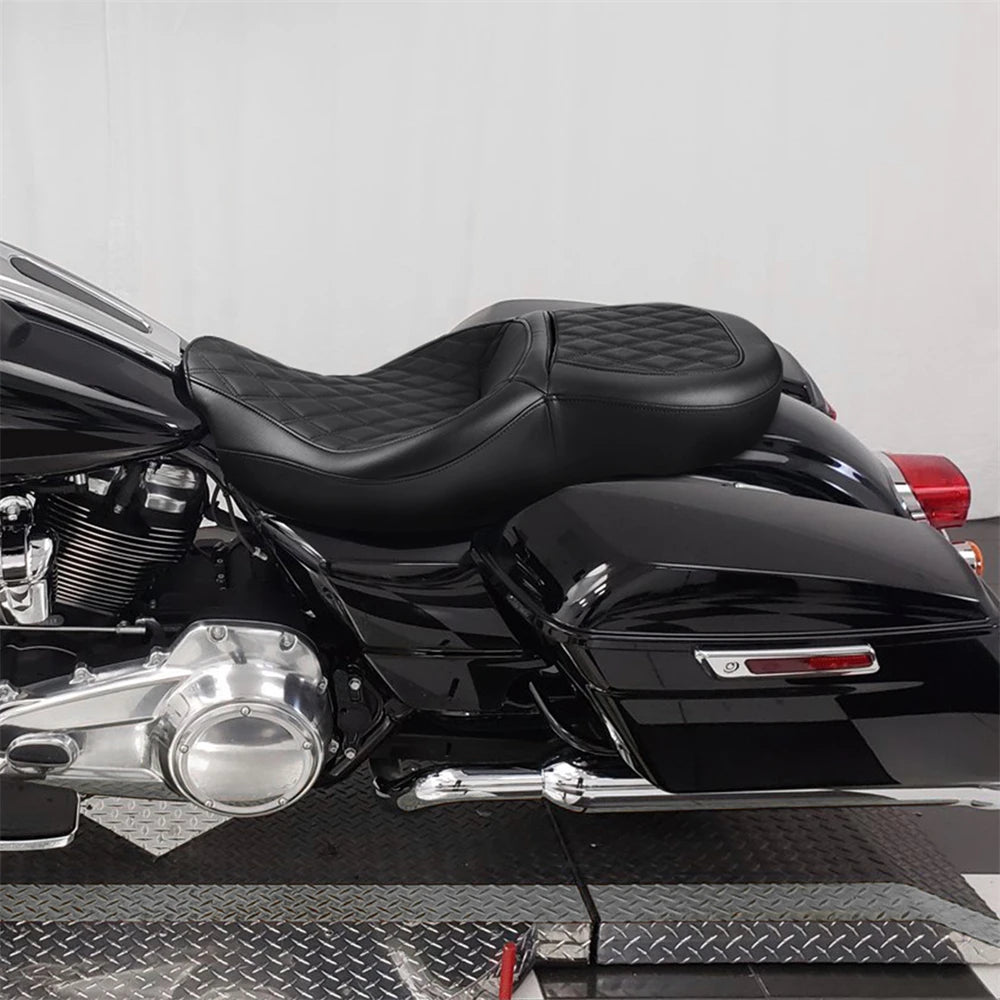 Motorcycle Rider Passenger One-Piece Seat Cushion for Harley Touring Road King