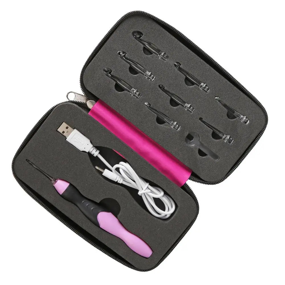 9 in 1 USB Light Up Crochet Hooks, Handmade Knitting Needles