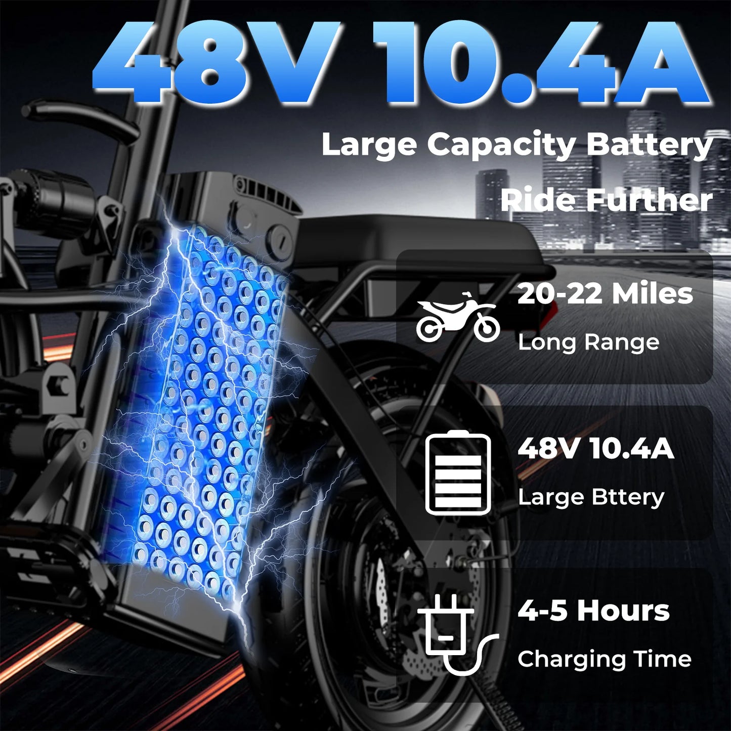 500W Adult 14 Inch Folding Electric Bike, 20 MPH, 48V 12Ah