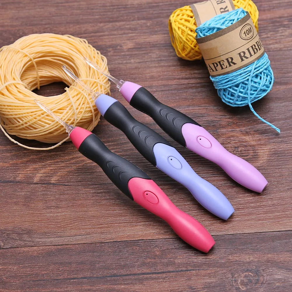 9 in 1 USB Light Up Crochet Hooks, Handmade Knitting Needles