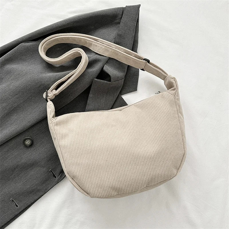Large Capacity Corduroy Crossbody Bags for Women