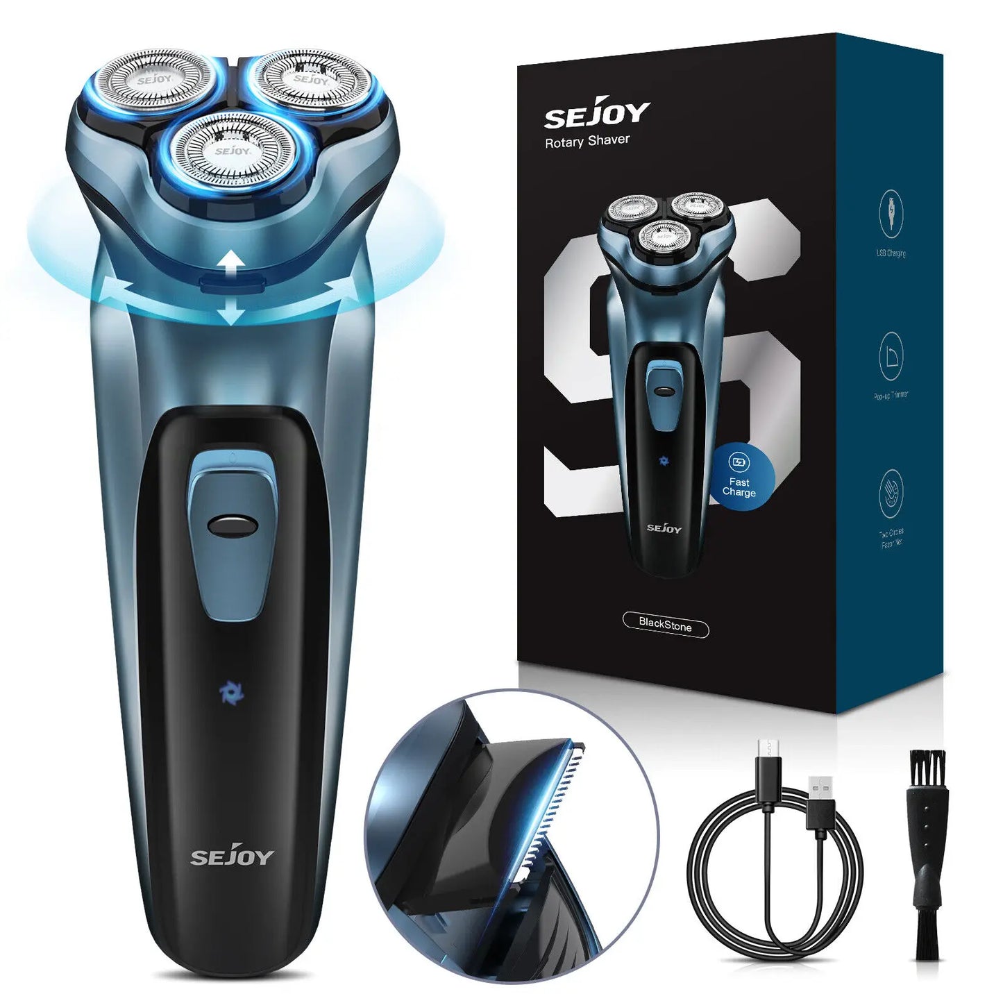 Electric Razor for Men, Foil Shaver with 3-Blade Edge