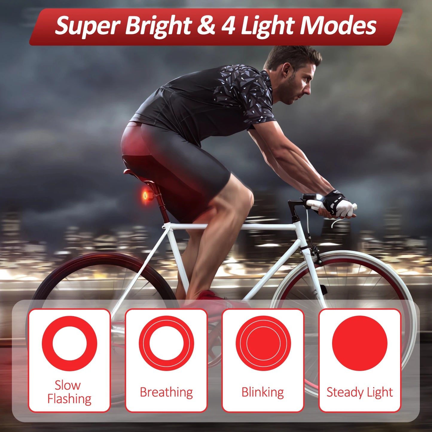 Waterproof Bike Taillight Burglar Alarm
