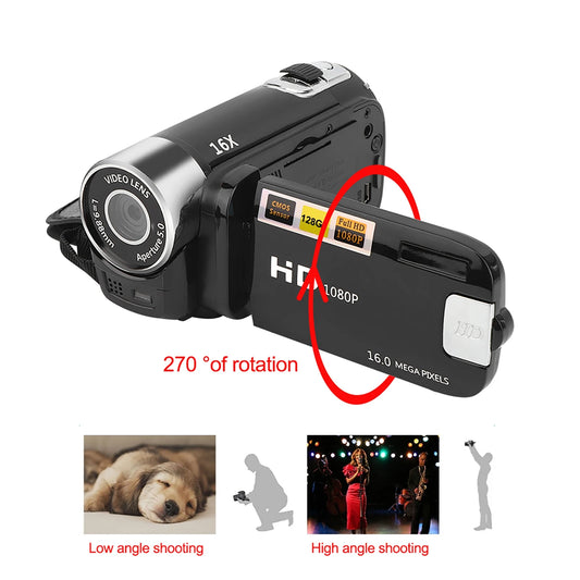 16X Digital Zoom 2.7 Inch Colorful Display Screen High Definition Camcorder