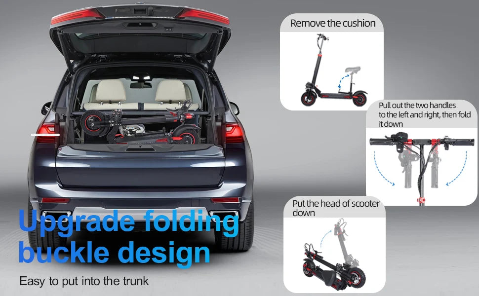 1200W Foldable Adult Electric Scooter with Seat,