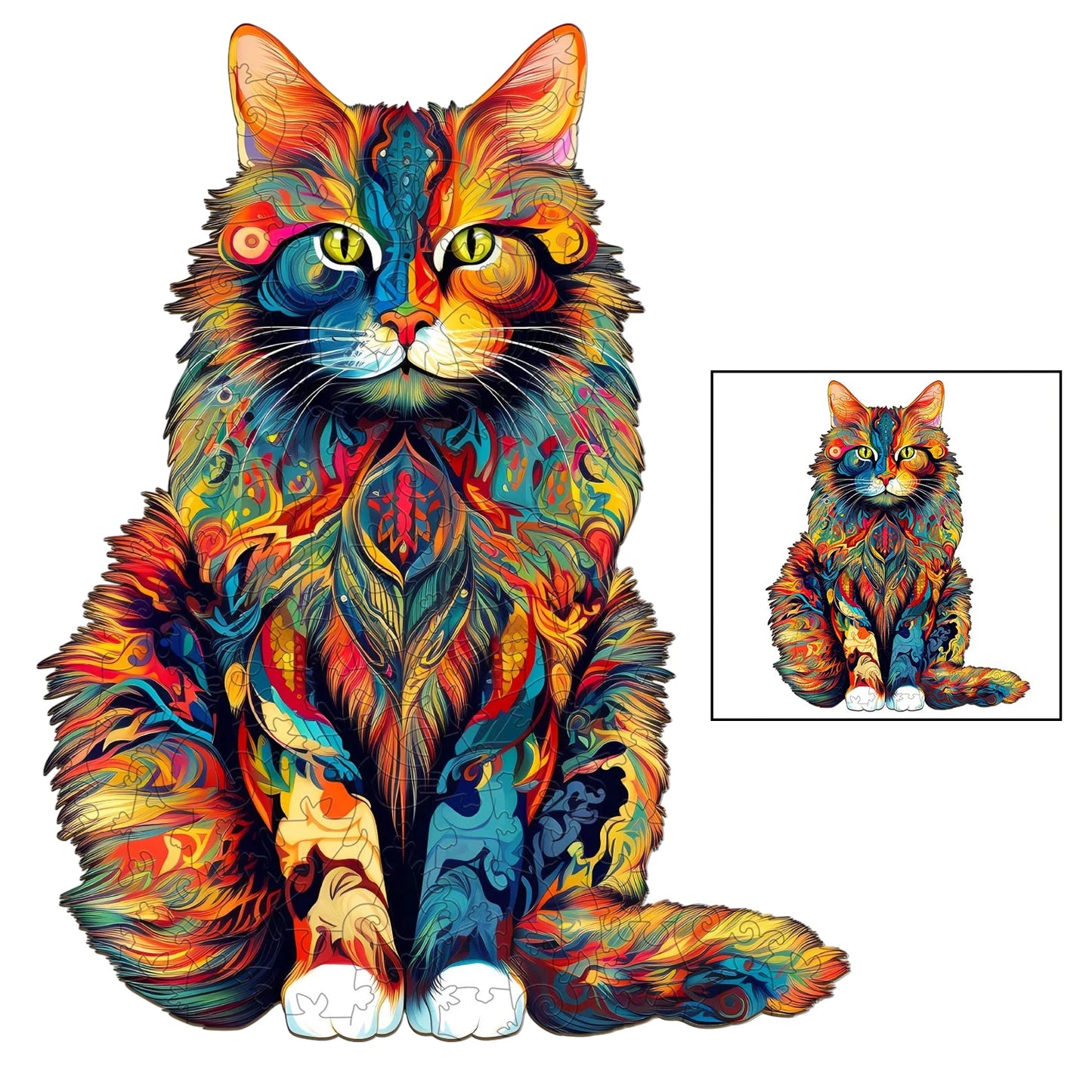Cat Pattern Wooden Jigsaw Puzzle