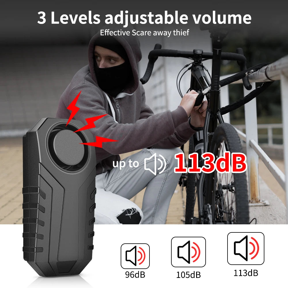 Bike Anti-Theft Alarm With Rechargeable Remote