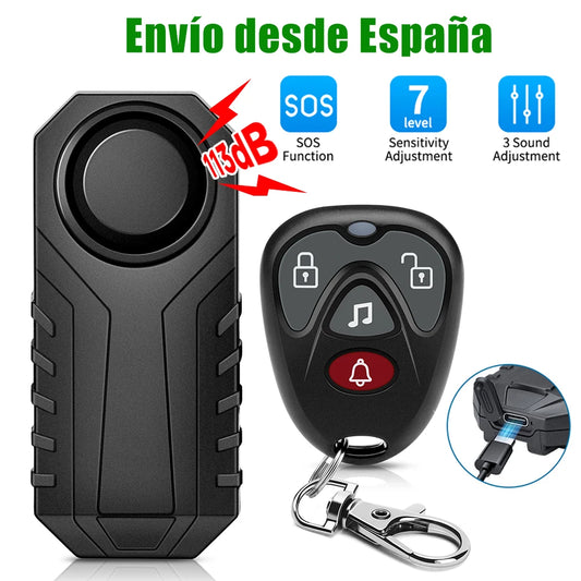 Bike Anti-Theft Alarm With Rechargeable Remote