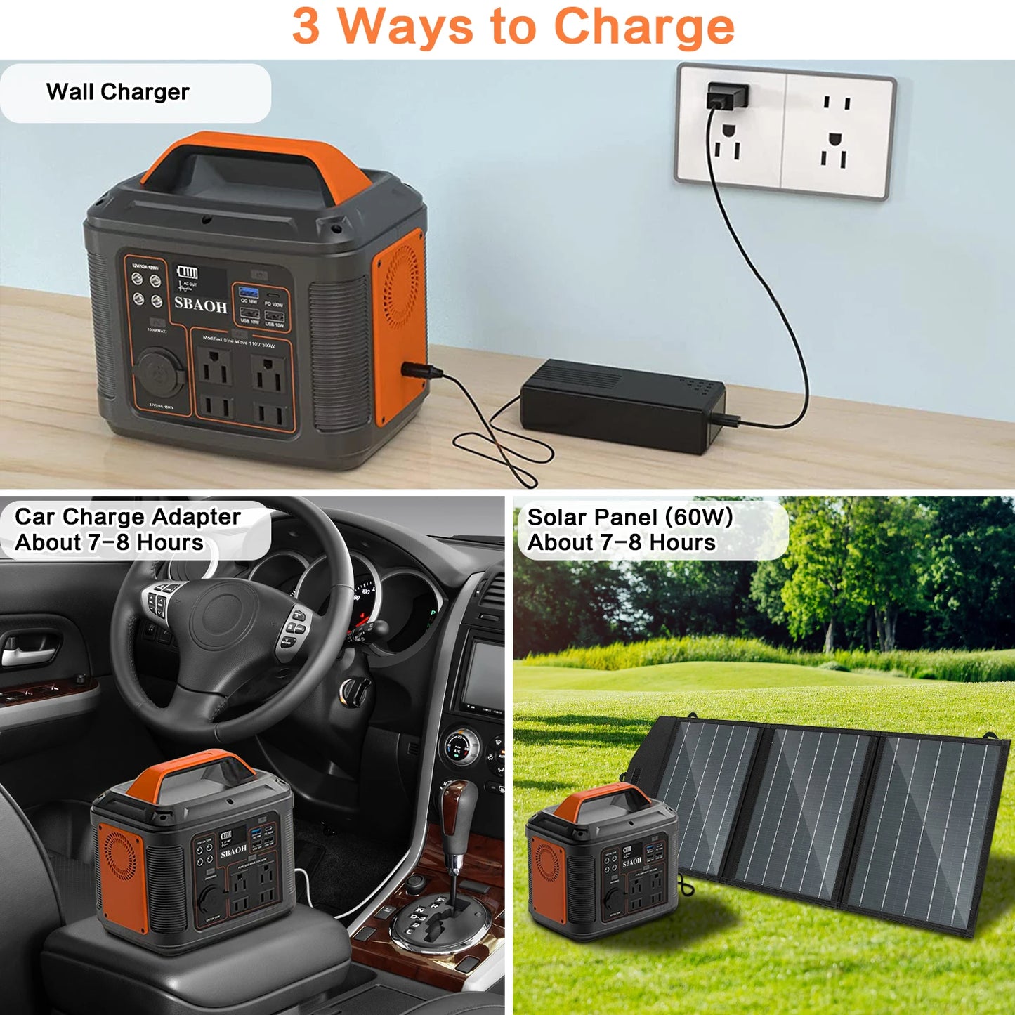 Portable Power Station, 300W 296Wh Solar Generator 110V