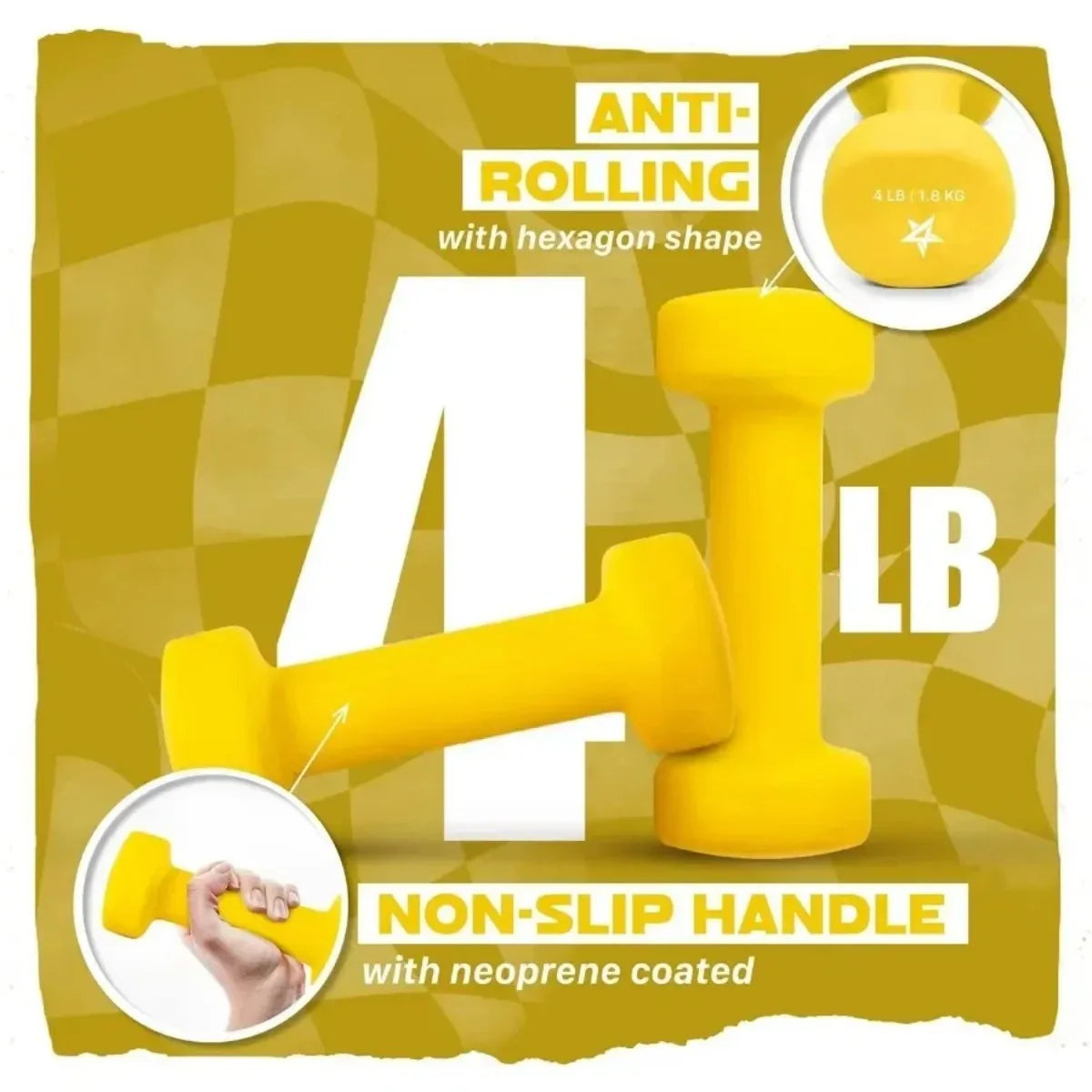 Neoprene Coated Dumbbell Hand Weight Set of 2 - Multiple Weight Options, 15 Colors