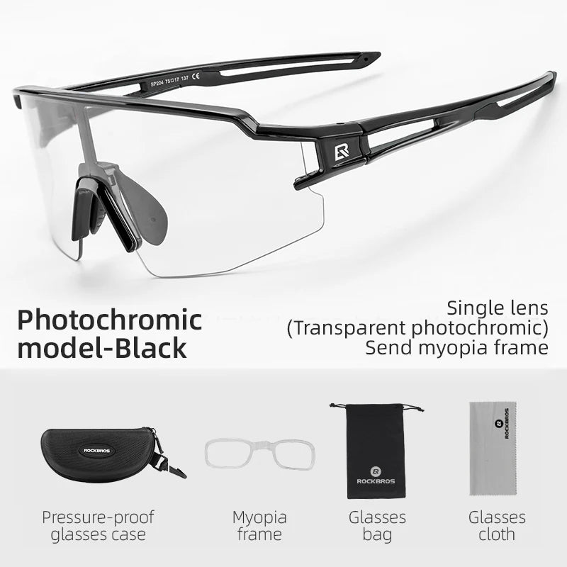 Cycling Glasses, UV400 Photochromic Polarized Lens