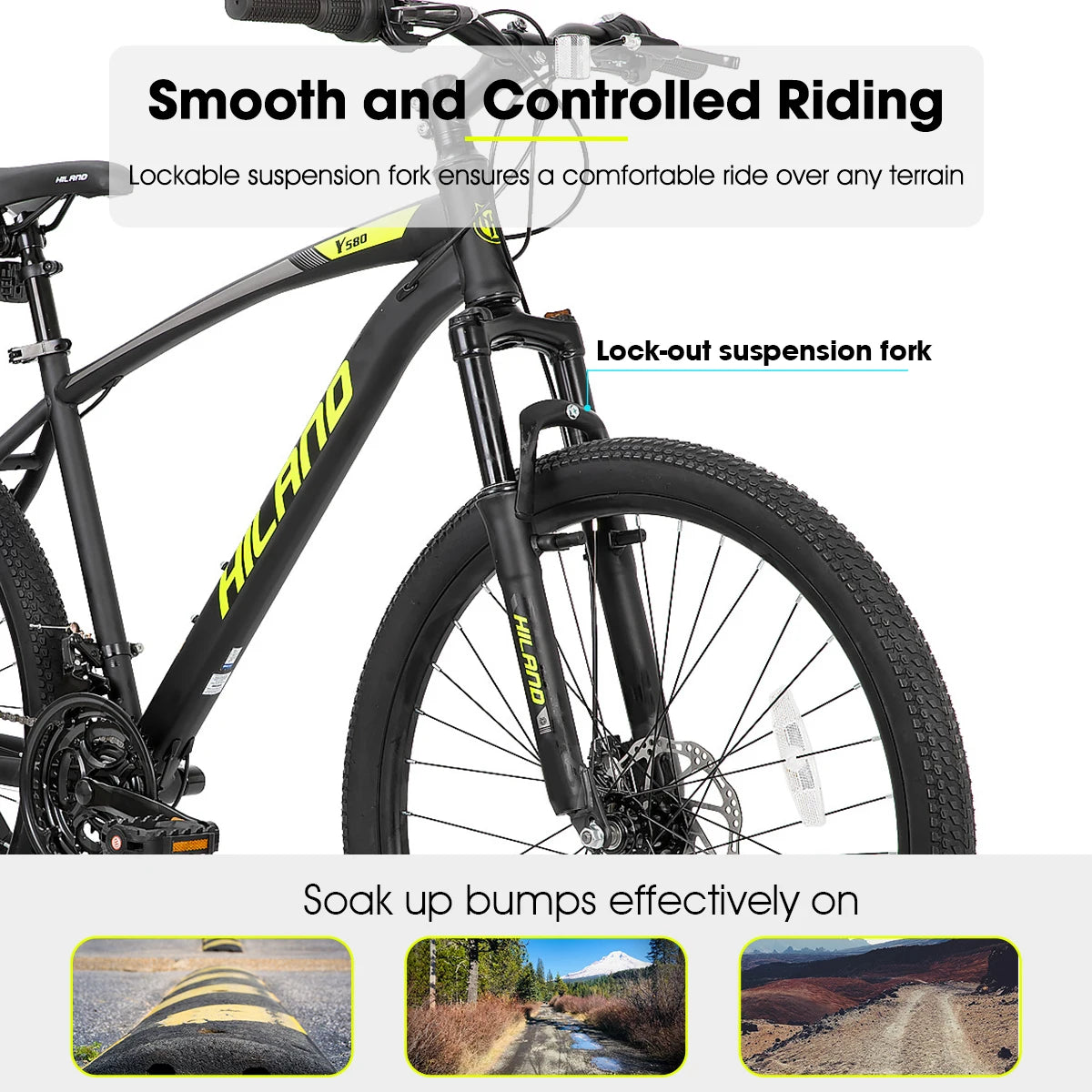 26" Mountain Bike, 21 Speed with Suspension Fork