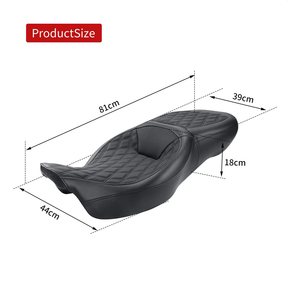 Motorcycle Rider Passenger One-Piece Seat Cushion for Harley Touring Road King