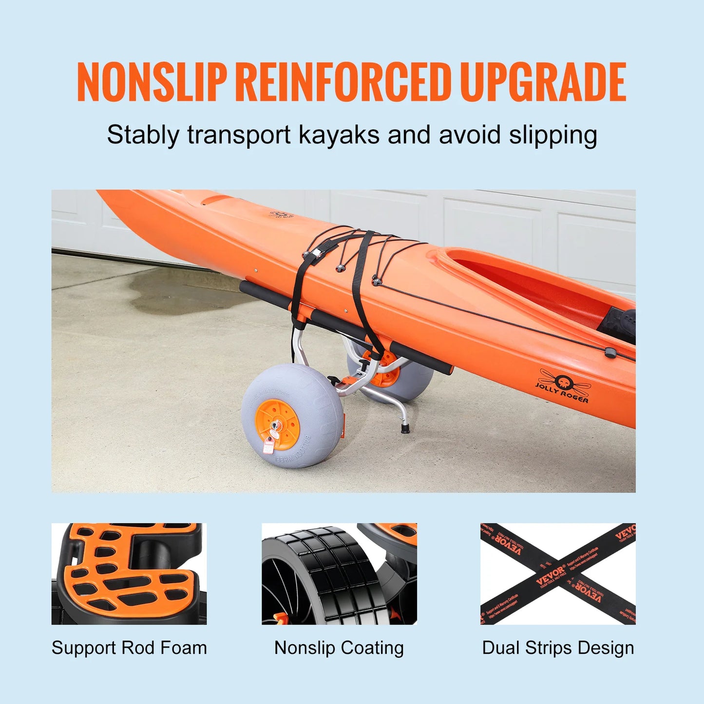 Foldable Kayak/Canoe Trailer with 12'' Tires