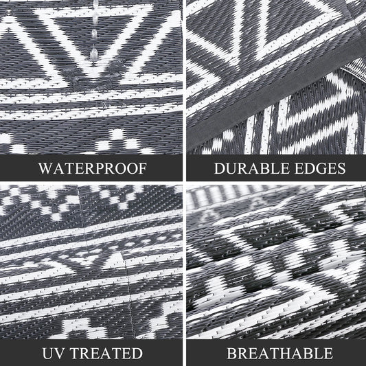Outdoor 5x8 Waterproof Reversible Patio Rug