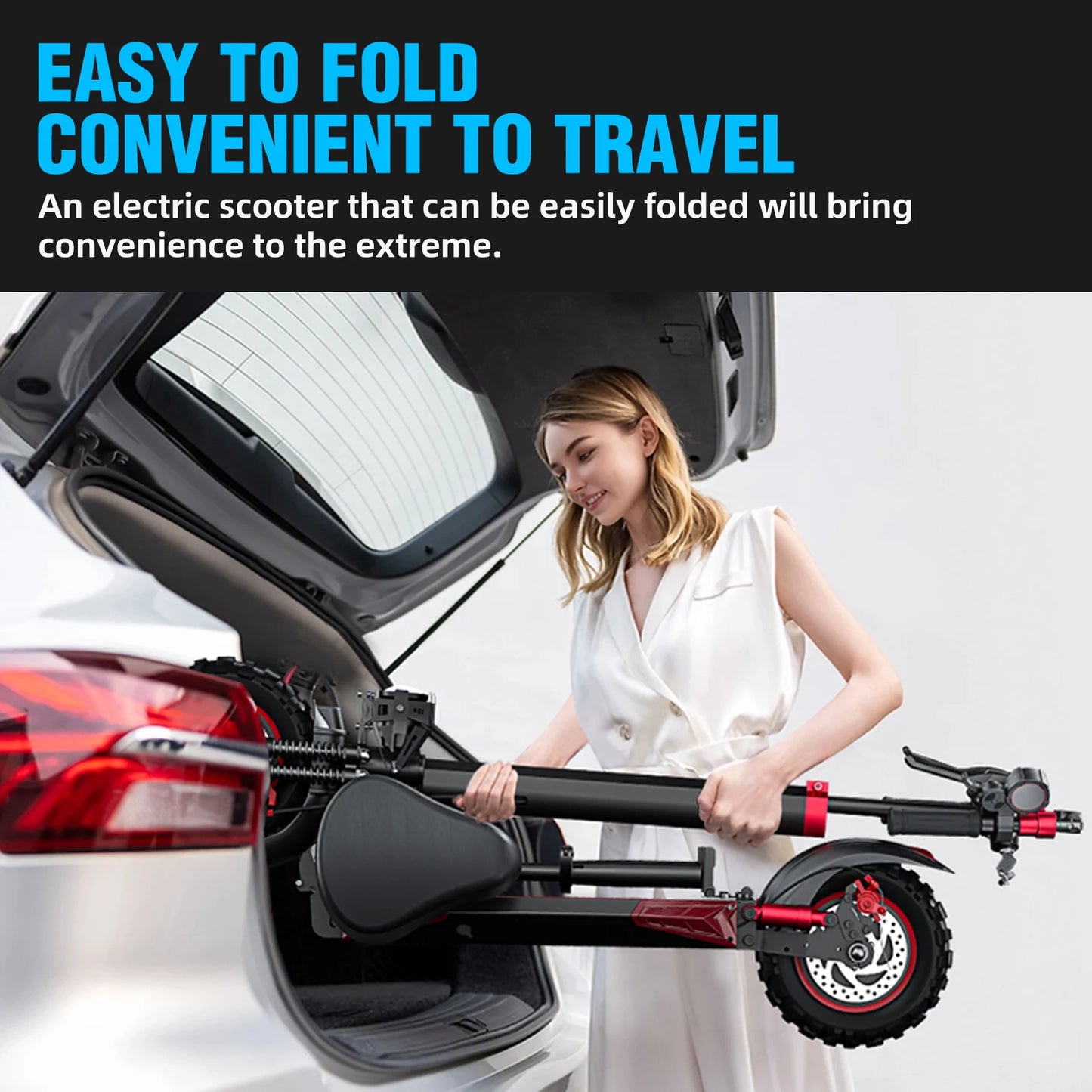 1200W Foldable Adult Electric Scooter with Seat,