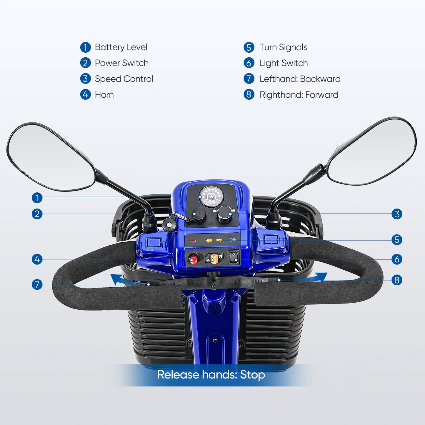 4 Wheel Folding Electric Powered Mobility Scooter/Wheelchair for Seniors, Adults