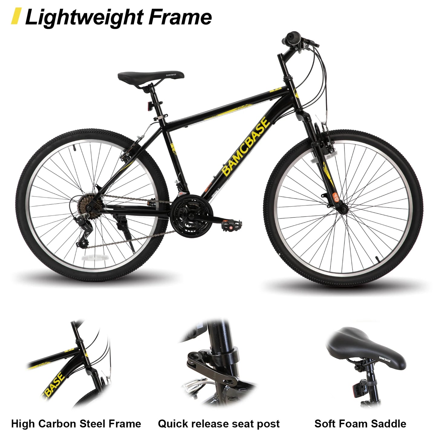 26 27.5 Inch, 21 Speed, Men Women's Mountain Bike