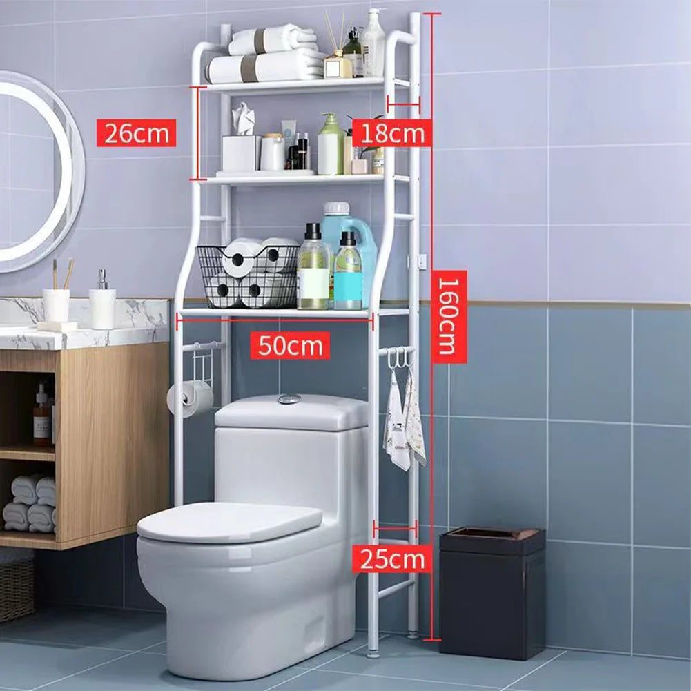 Over-the-Toilet Metal Storage Shelves with Paper Holder