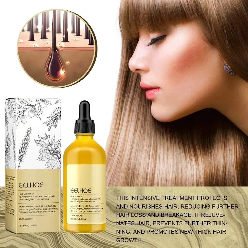 60 ML Dense Hair Essential Vegan Oil, Repairs Hair Damage