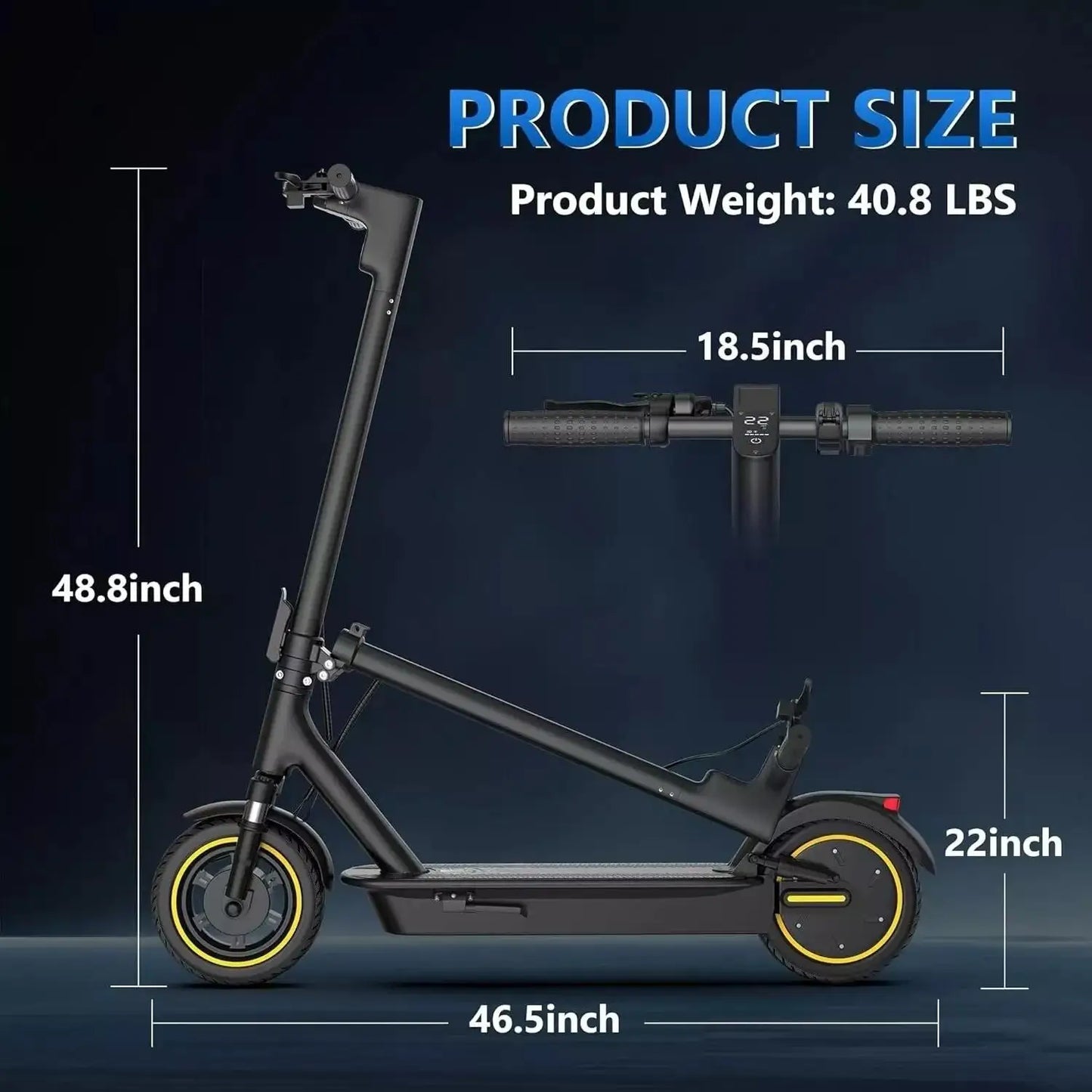 Folding Electric Scooter 22 MPH 500W 14.5AH 28 Miles
