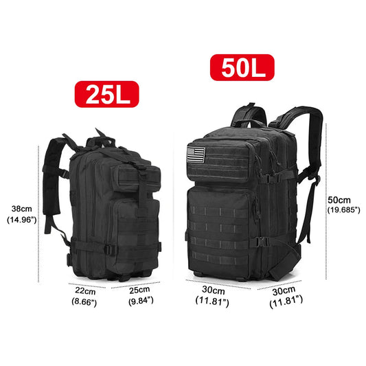 45L/25L Men's Large Waterproof Outdoor Multifunctional Tactical Backpack