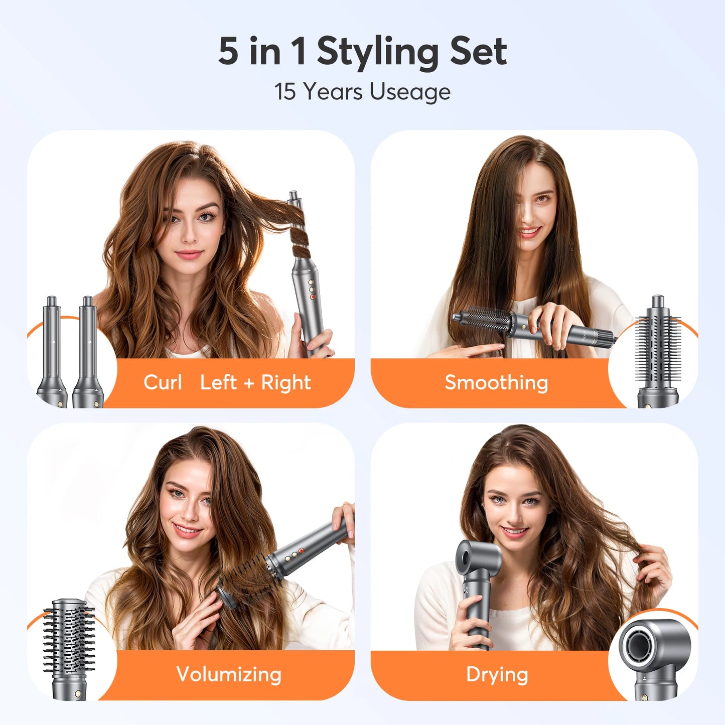 5 In 1 Electric Hair Dryer 1200W High Speed Blower