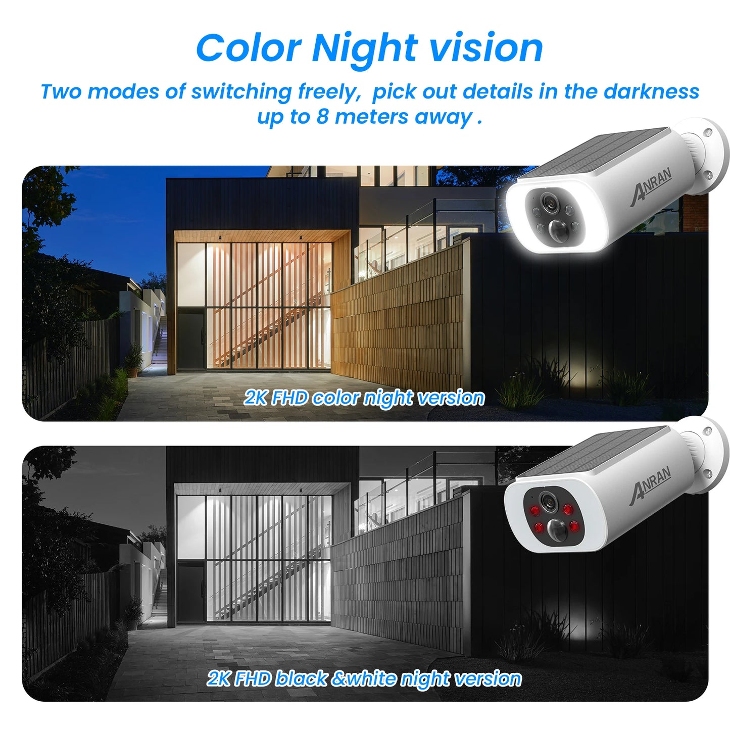 2/3/4 PCS Outdoor Wireless WIFI Security Camera 2.4G 3MP Battery Solar,
Local Alarm