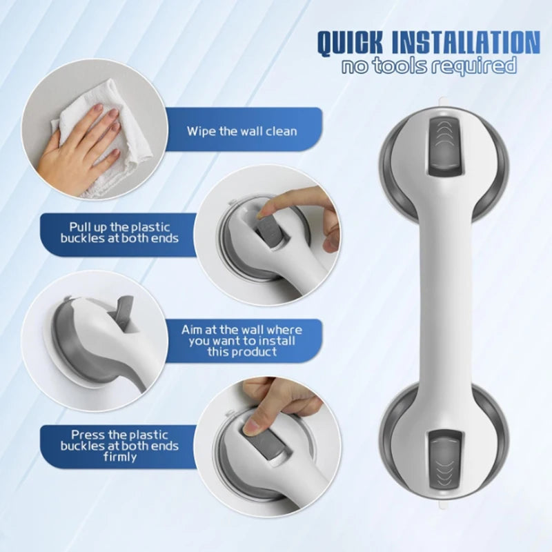 Dual Locking Suction Cup Bathroom Safety Grab Bars