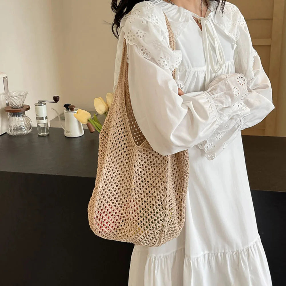 Women's Large Capacity Knitting Shoulder Bag