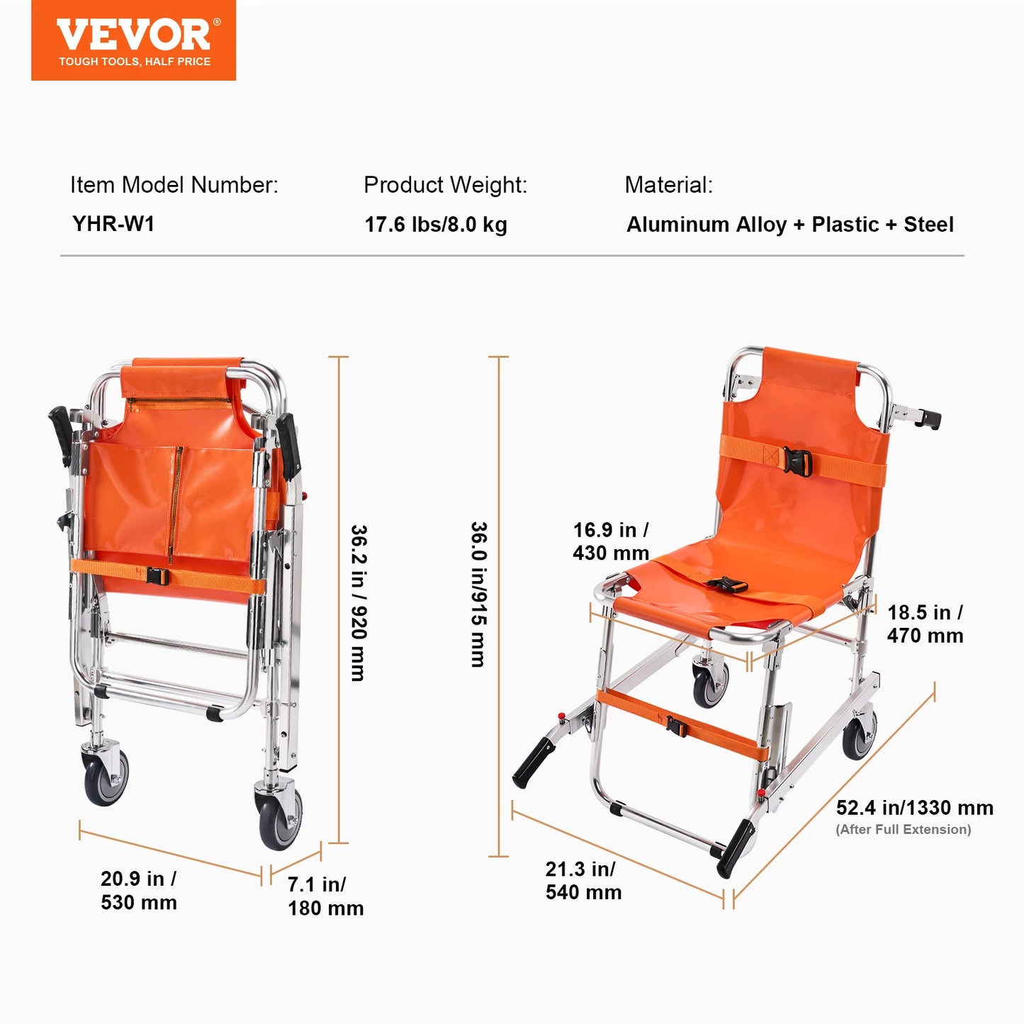 350lbs Capacity EMS Foldable Lift Wheelchair