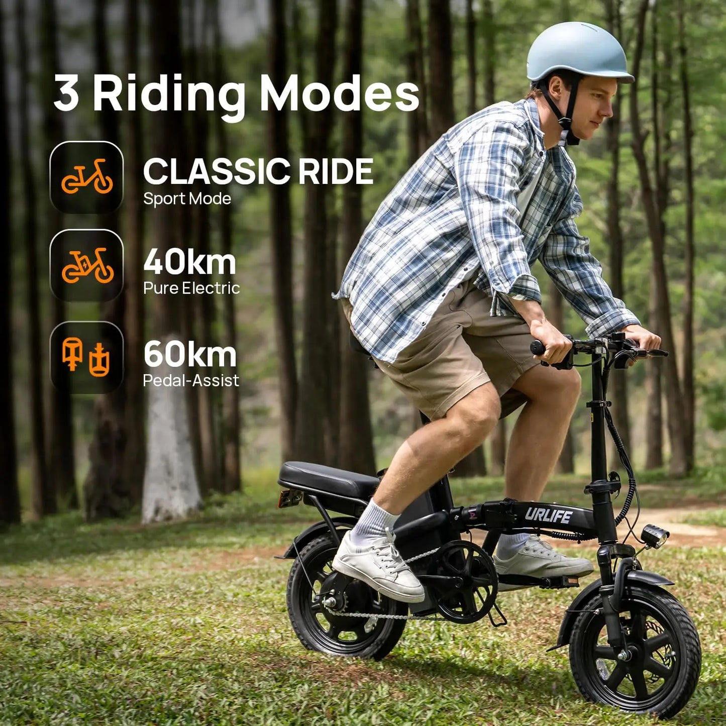 14" Foldable Electric bicycle for Adults, Peak 500W Motor with 48V 7.5Ah