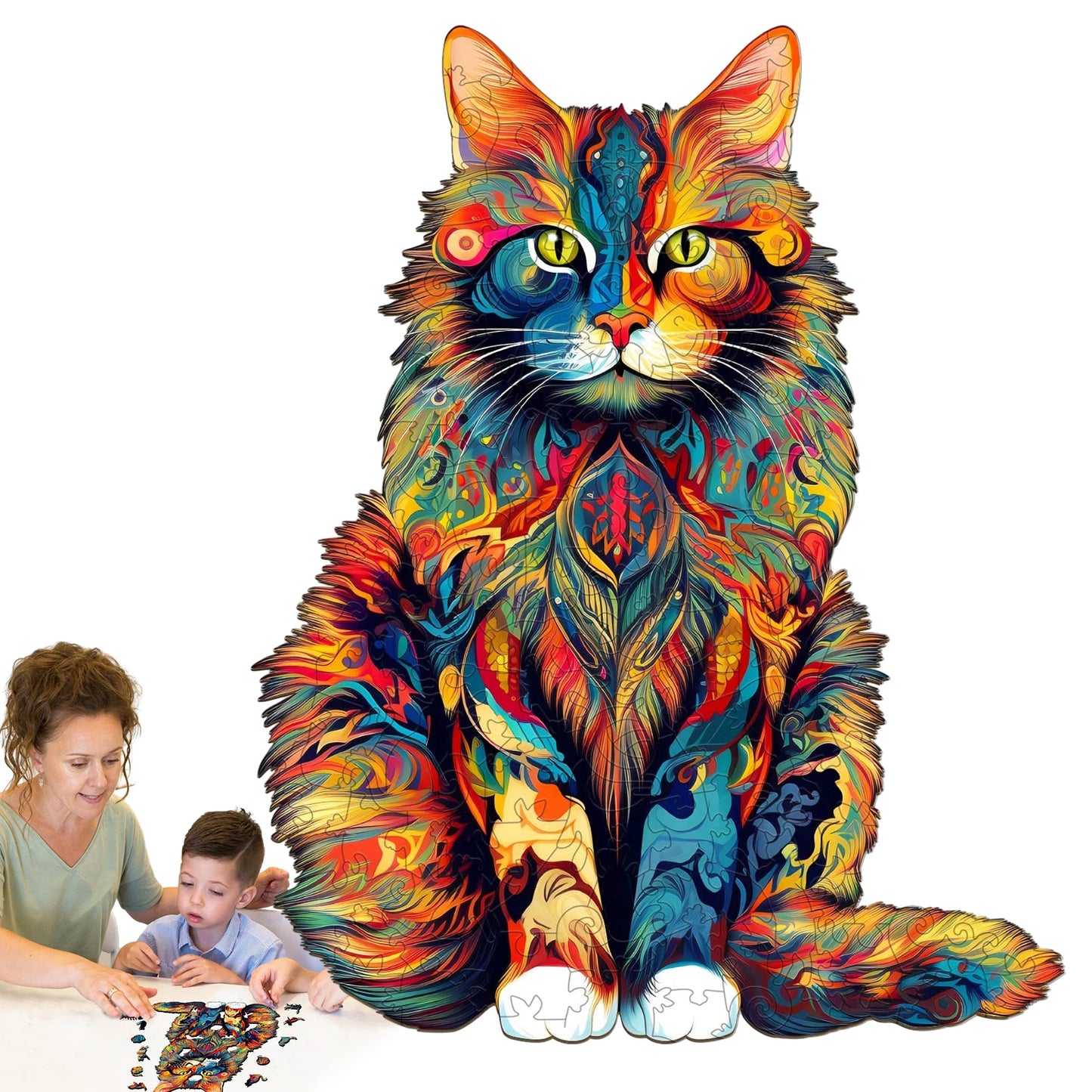 Cat Pattern Wooden Jigsaw Puzzle