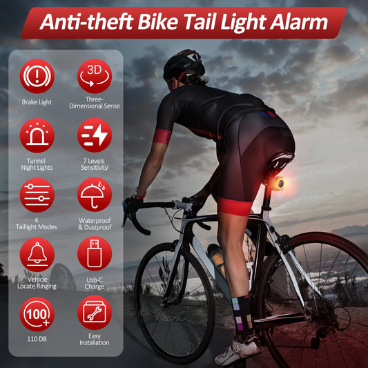 Waterproof Bike Taillight Burglar Alarm