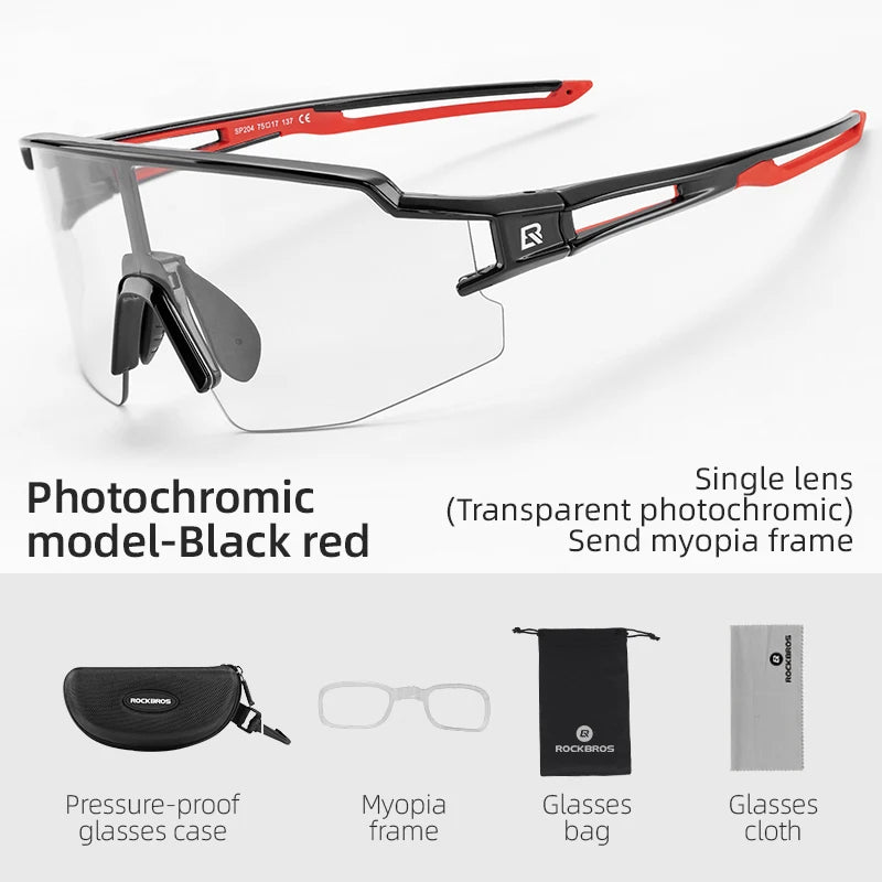 Cycling Glasses, UV400 Photochromic Polarized Lens