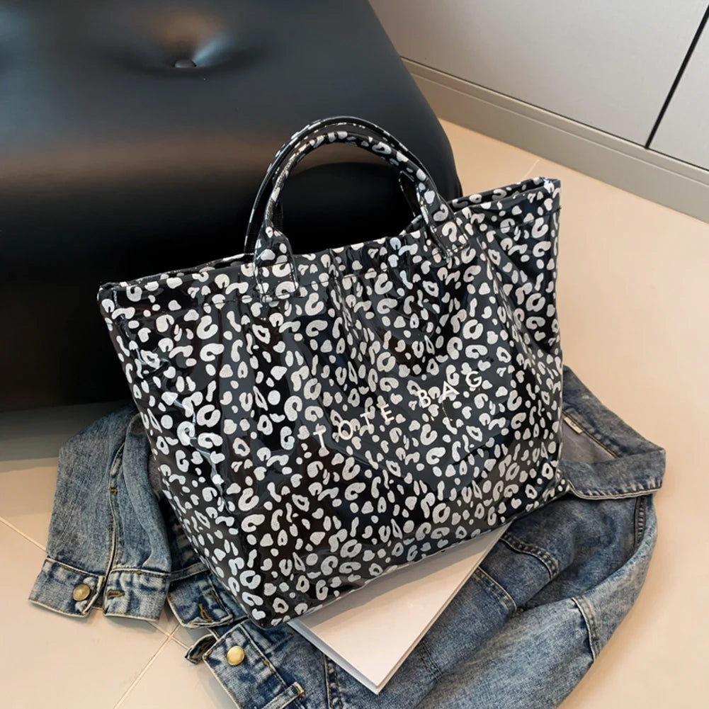 Large Capacity PVC Leopard Pattern Tote Bag