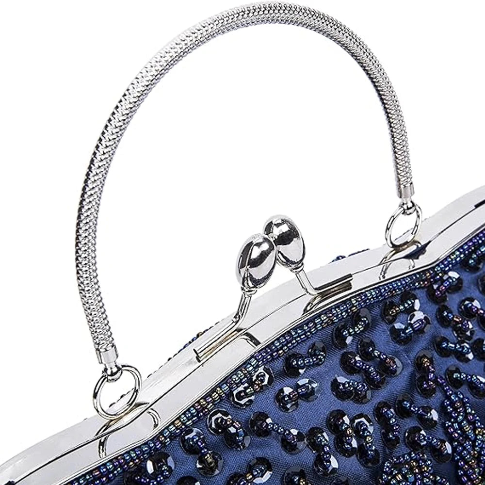 Retro Women's Beaded Evening Clutch Handbag