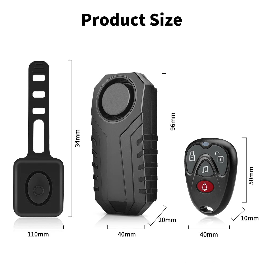 Bike Anti-Theft Alarm With Rechargeable Remote