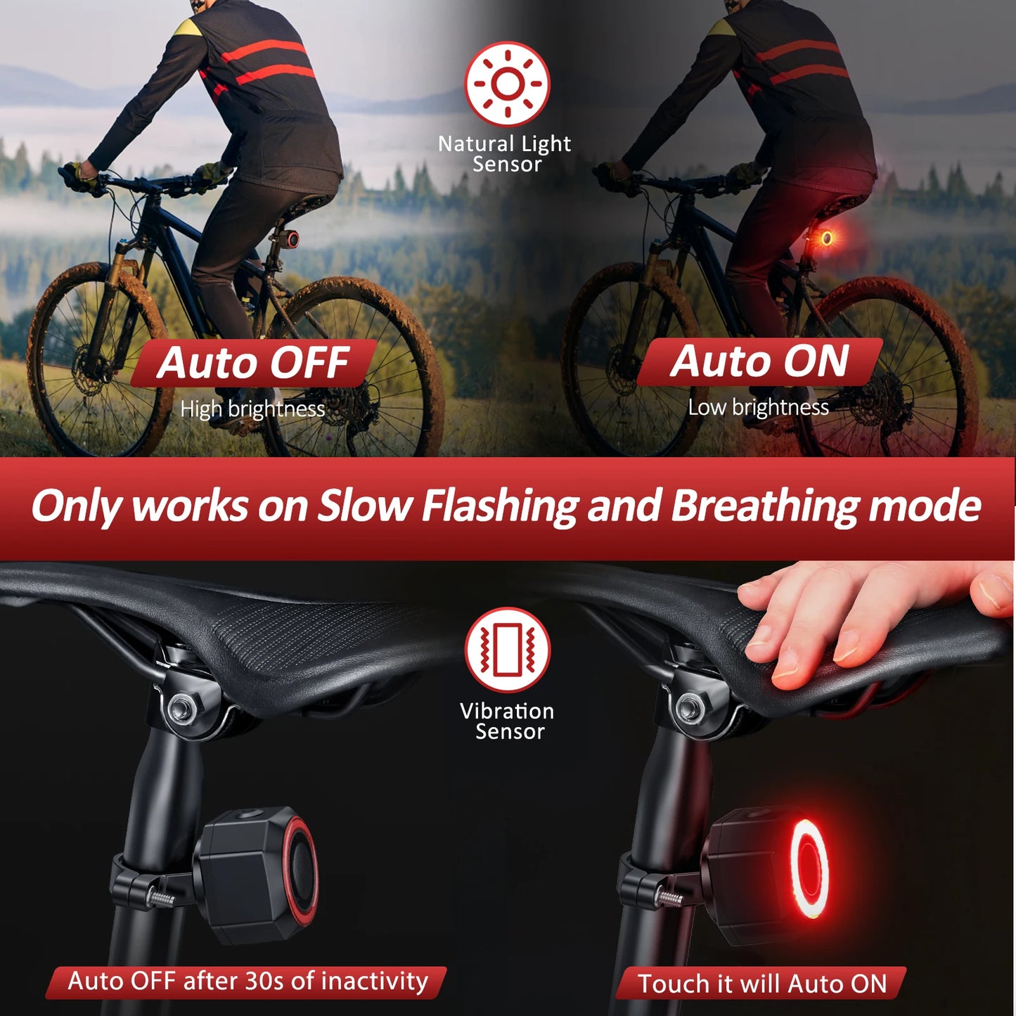 Waterproof Bike Taillight Burglar Alarm