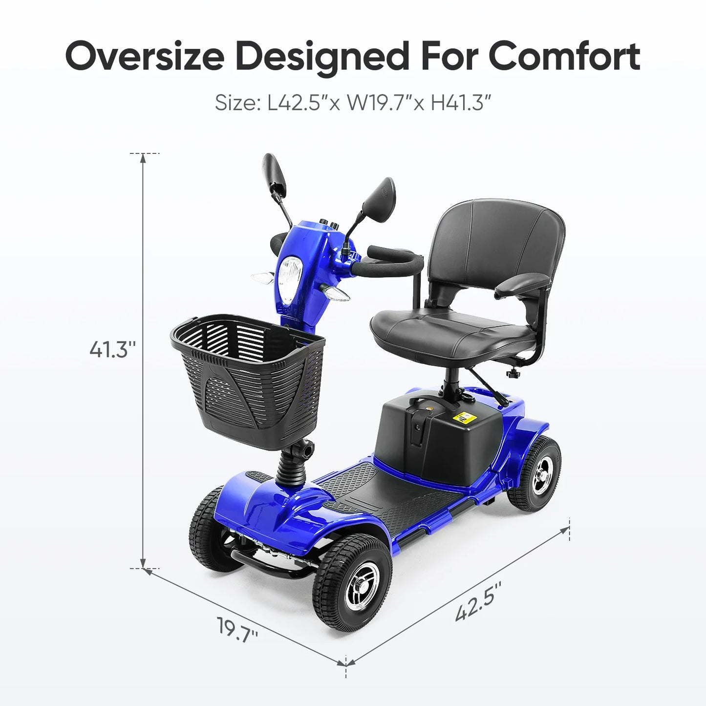 4 Wheel Folding Electric Powered Mobility Scooter/Wheelchair for Seniors, Adults