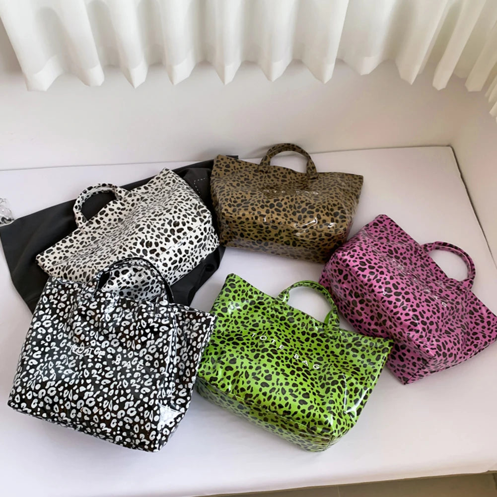 Large Capacity PVC Leopard Pattern Tote Bag