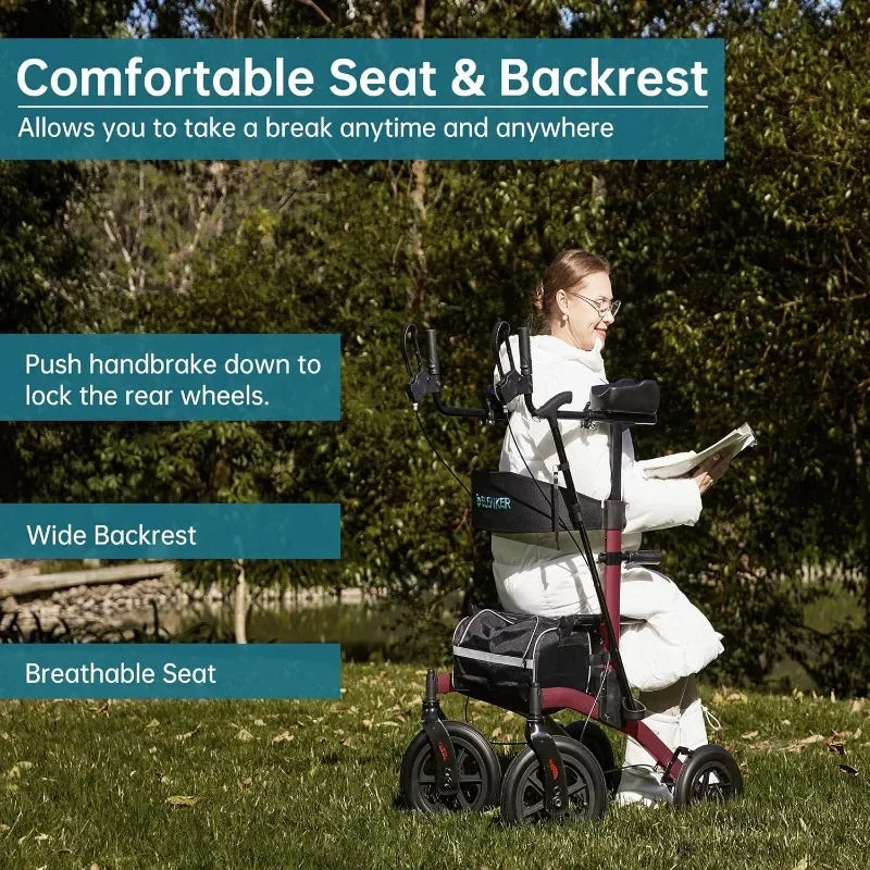 All-Terrain Standup Rollator Walker with Seat
