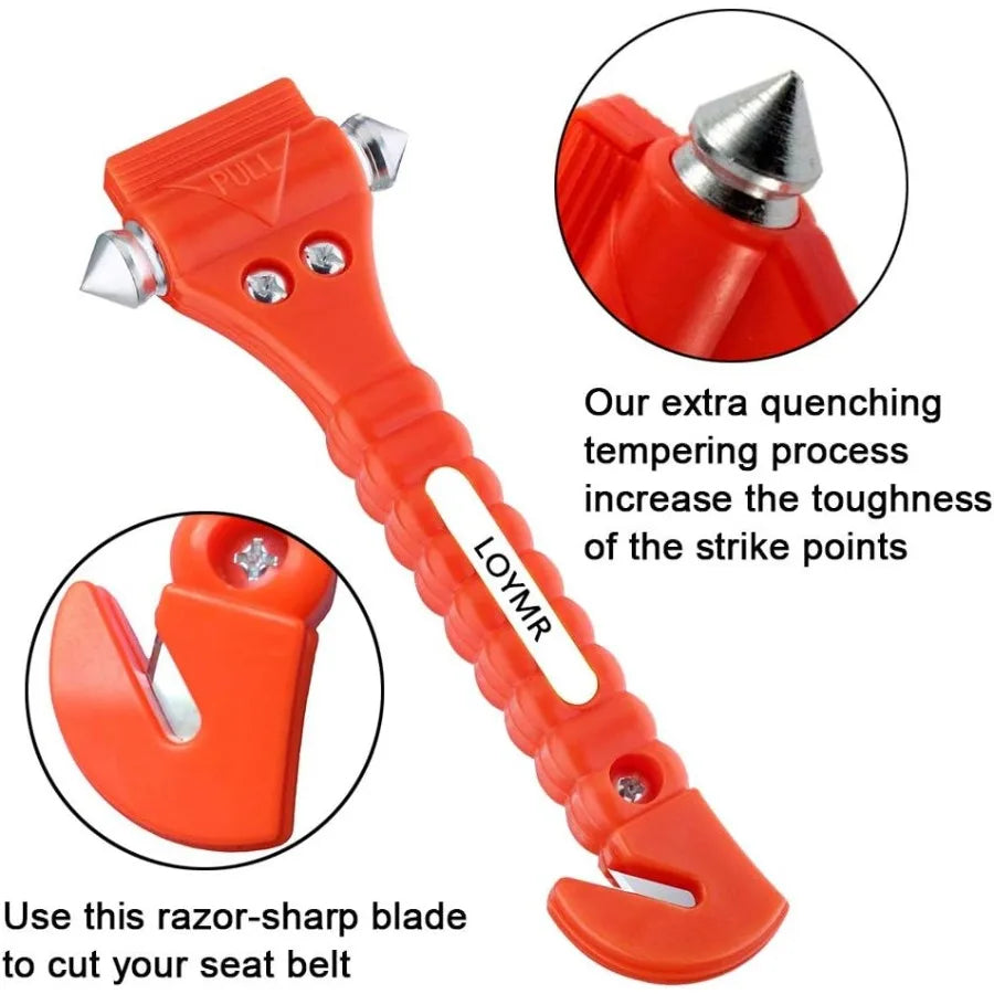 4 PCS 2-in-1 Safety Car Window Glass Breaker and Seat Belt Cutter