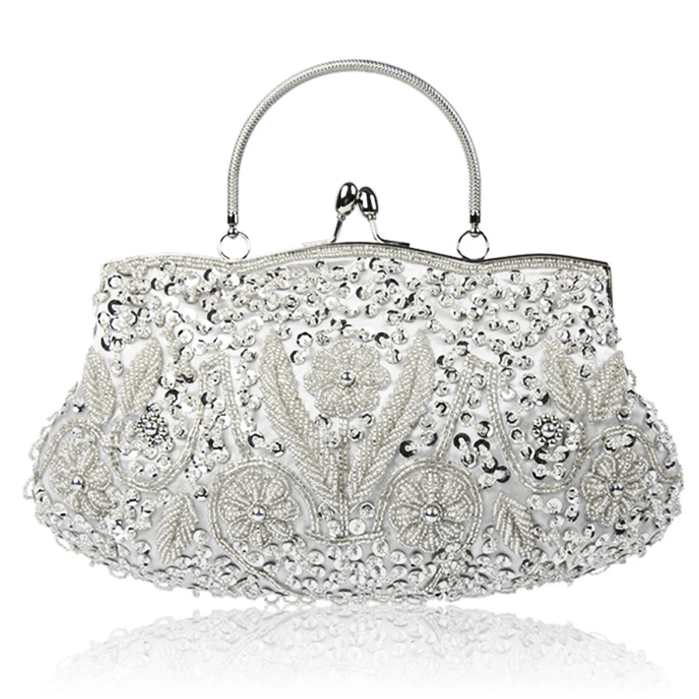 Retro Women's Beaded Evening Clutch Handbag