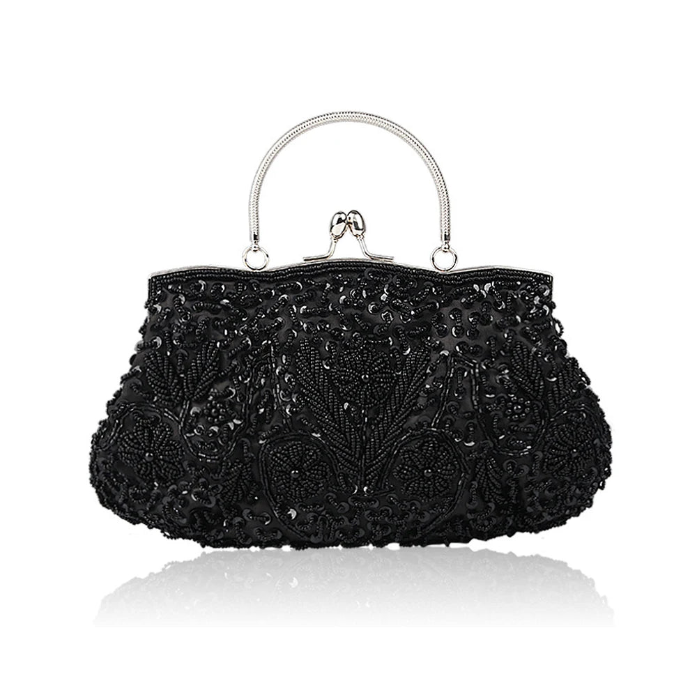Retro Women's Beaded Evening Clutch Handbag