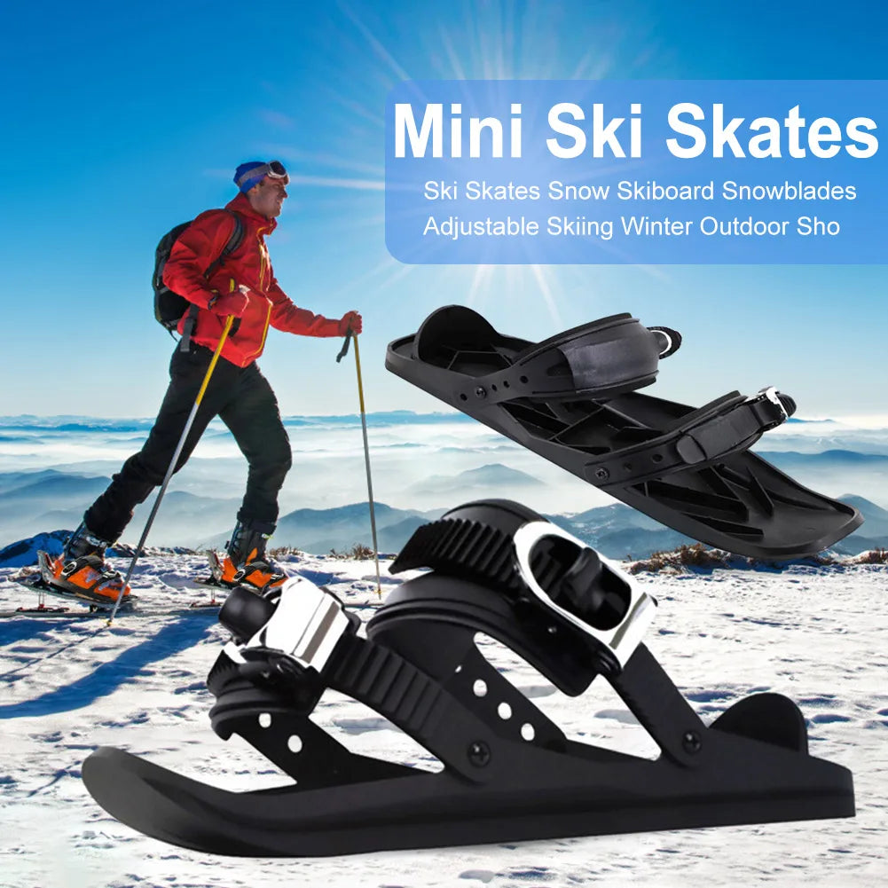 Portable Mini Short Ski Skates, Short Snow Skateboard
