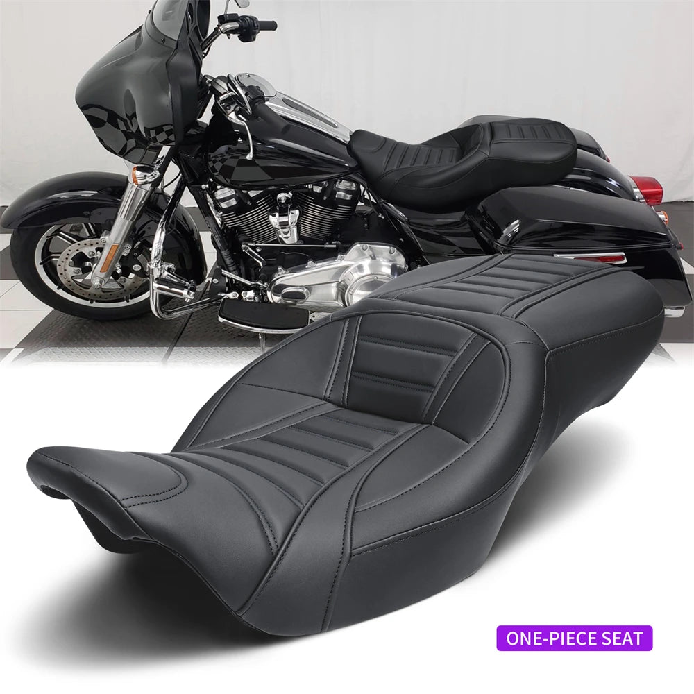 Motorcycle Rider Passenger One-Piece Seat Cushion for Harley Touring Road King